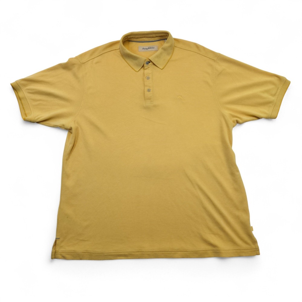 Tommy Bahama Yellow Modal Blend Polo Shirt XL Island Casual Golf Retro